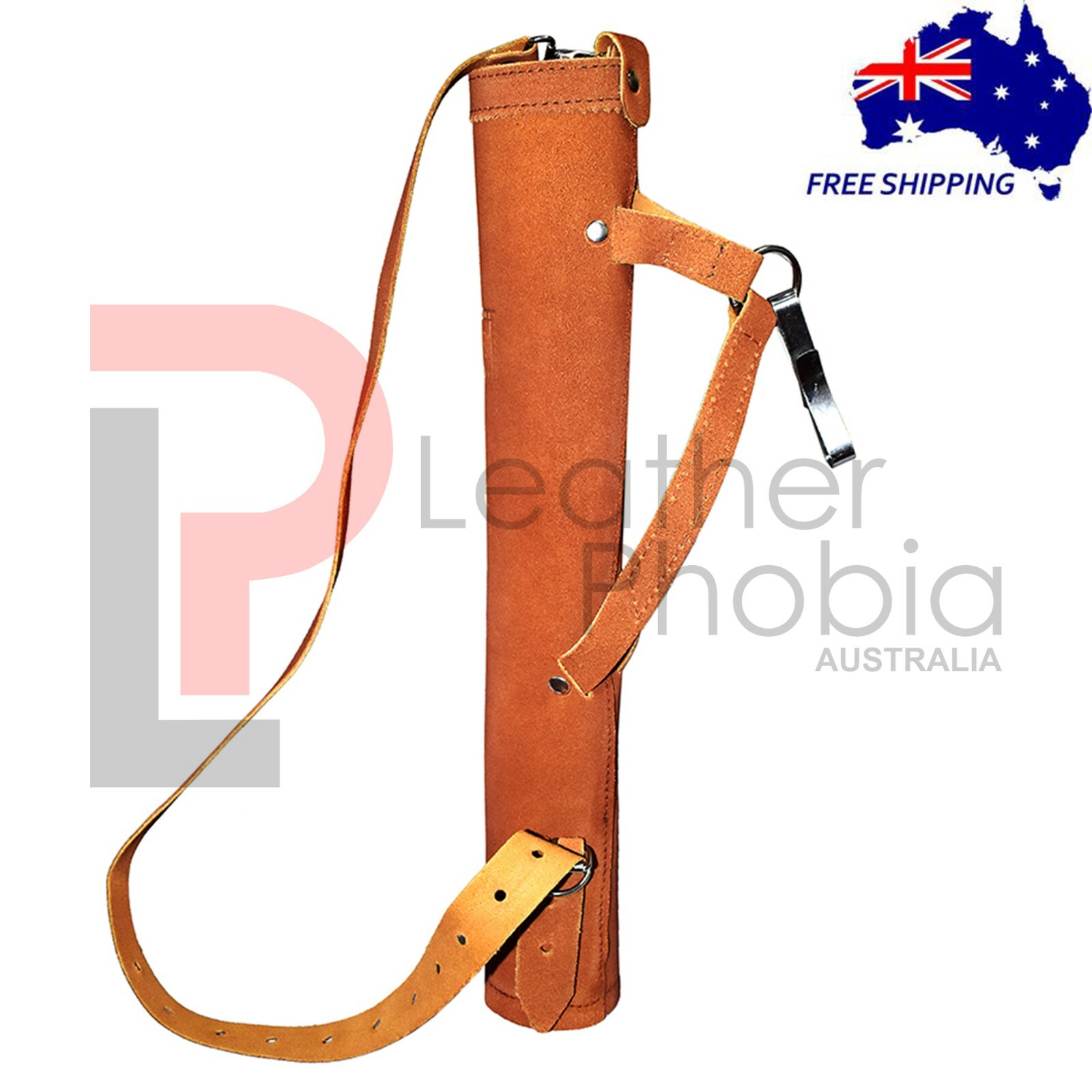 Traditional Arrow Quivers Archery Arrow Holder- Back Hunting Quiver Tan Handmade