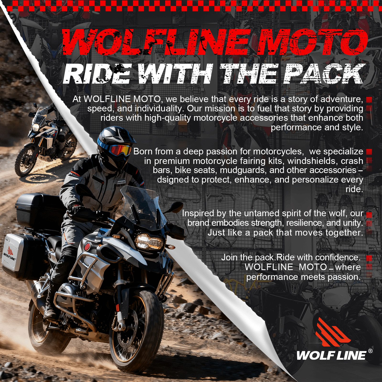 WOLFLINE Windshield for Honda CB500X 2013-2022 Deflector Windscreen Clear