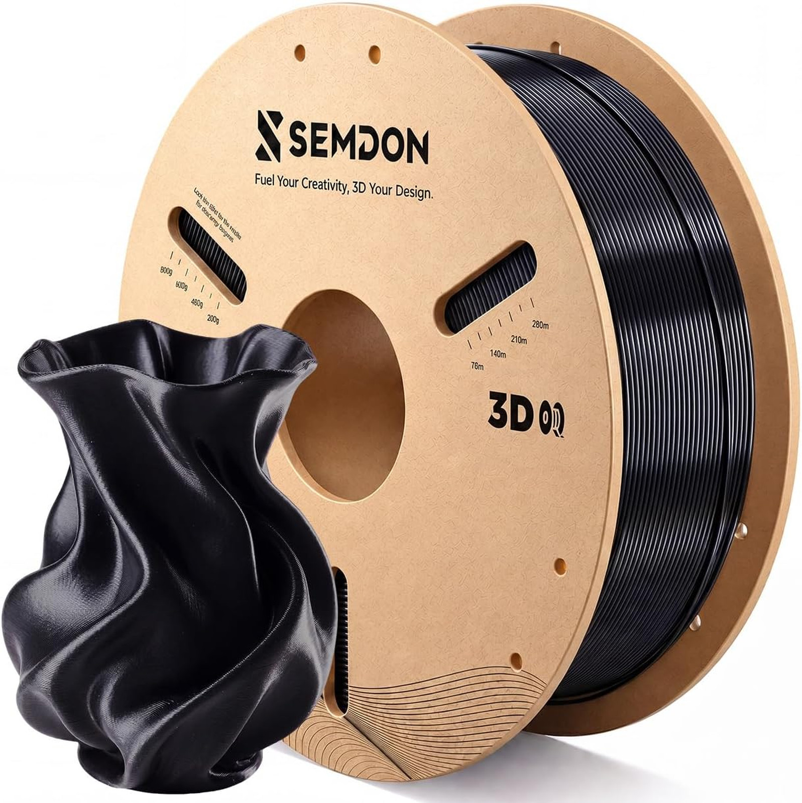 Black PLA Filament 1.75mm 1KG Spool High Toughness Gloss Silk Texture
