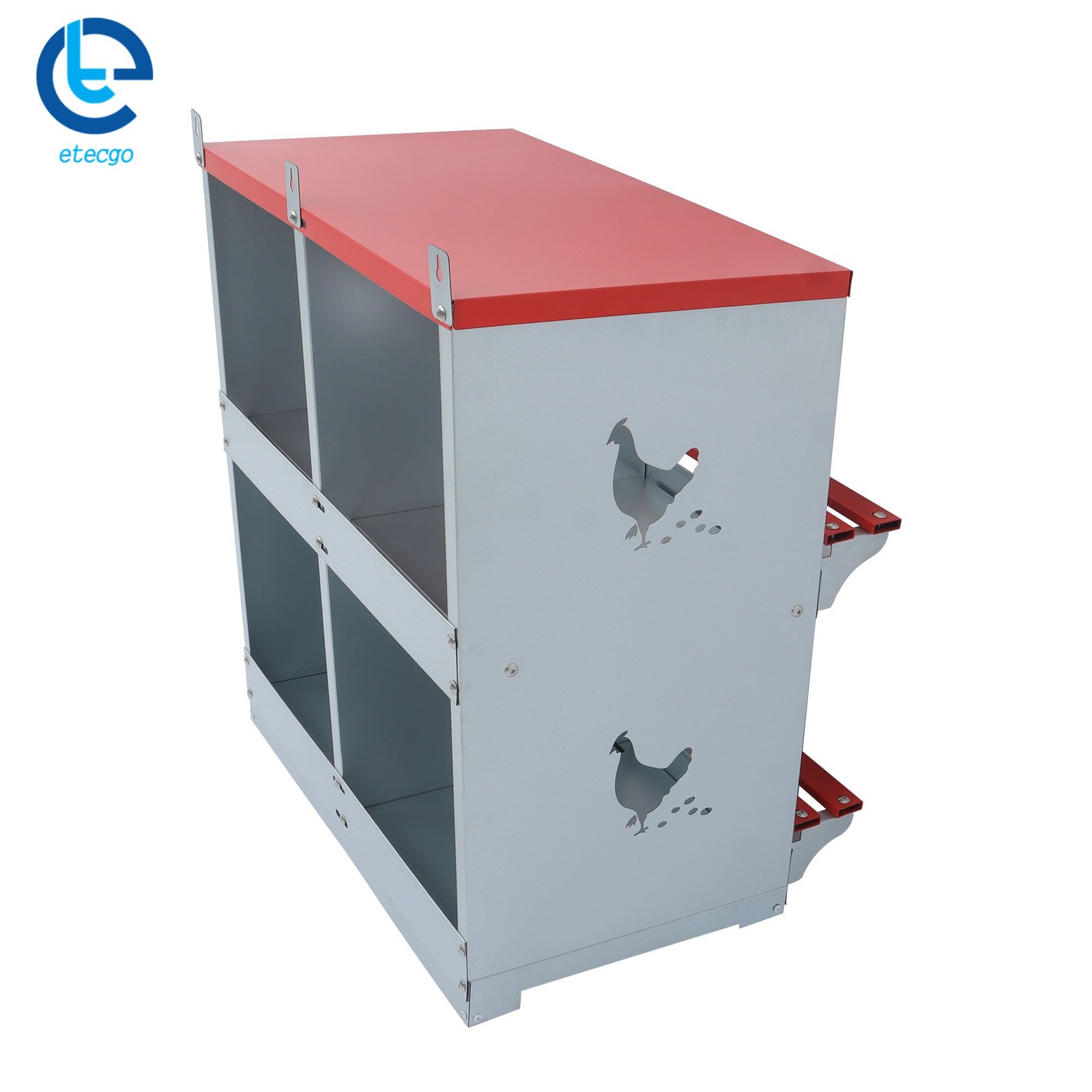 Chicken Nesting Boxes 4 Compartment Metal Poultry Nest Box Wall Mount For Hens