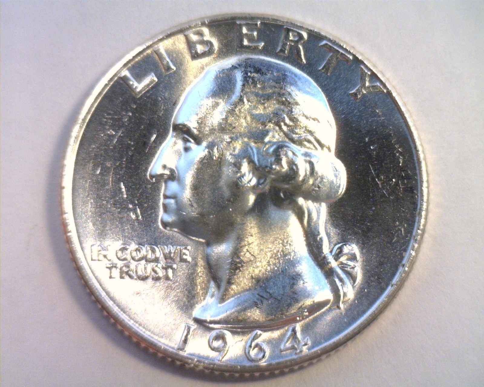 1964 WASHINGTON QUARTER CHOICE UNCIRCULATED CH. UNC. NICE ORIGINAL COIN