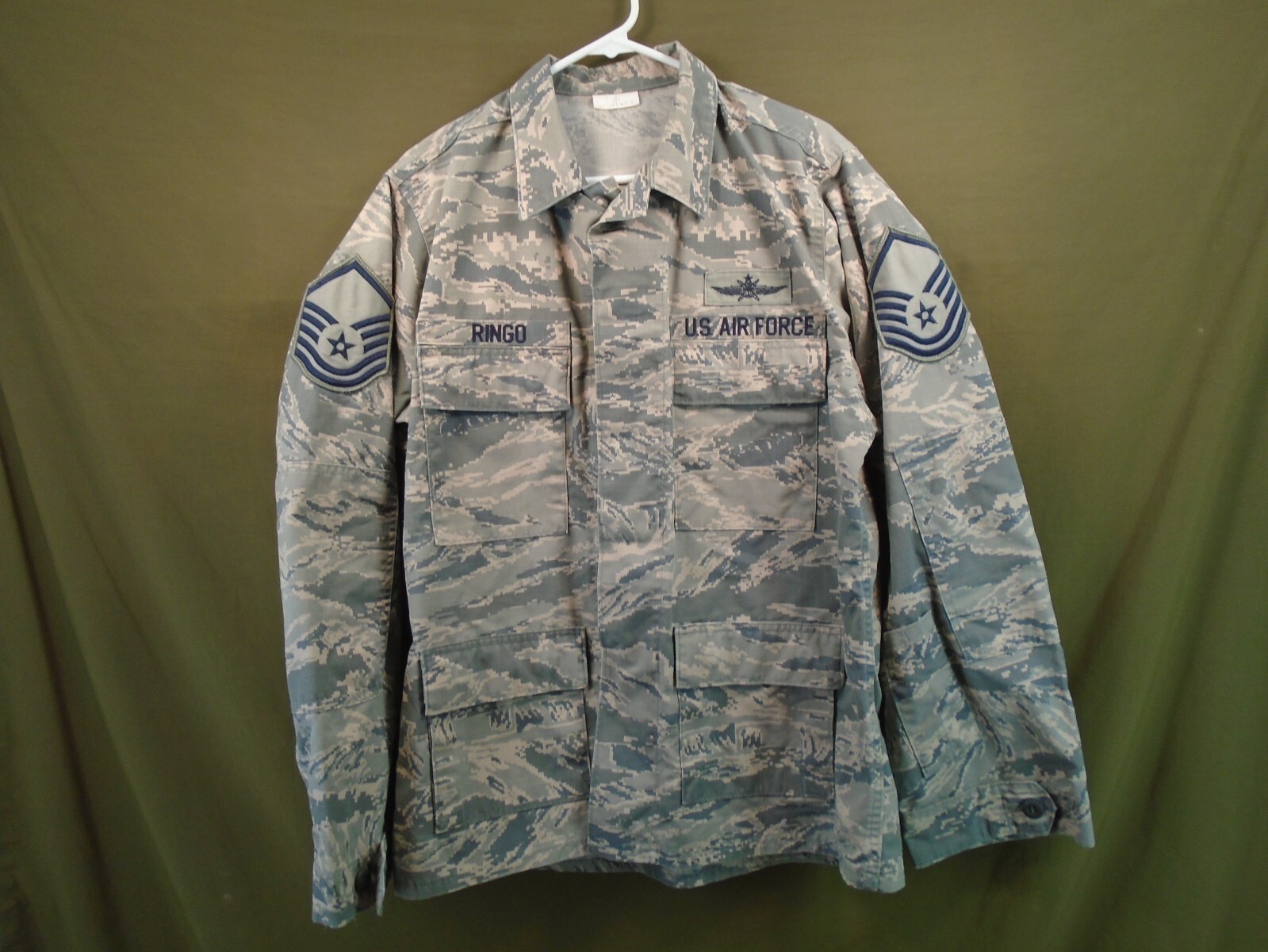 US Air Force ABU Airman Utility Coat Sz 42 Regular Rip Stop Sergeant Ringo 168-I