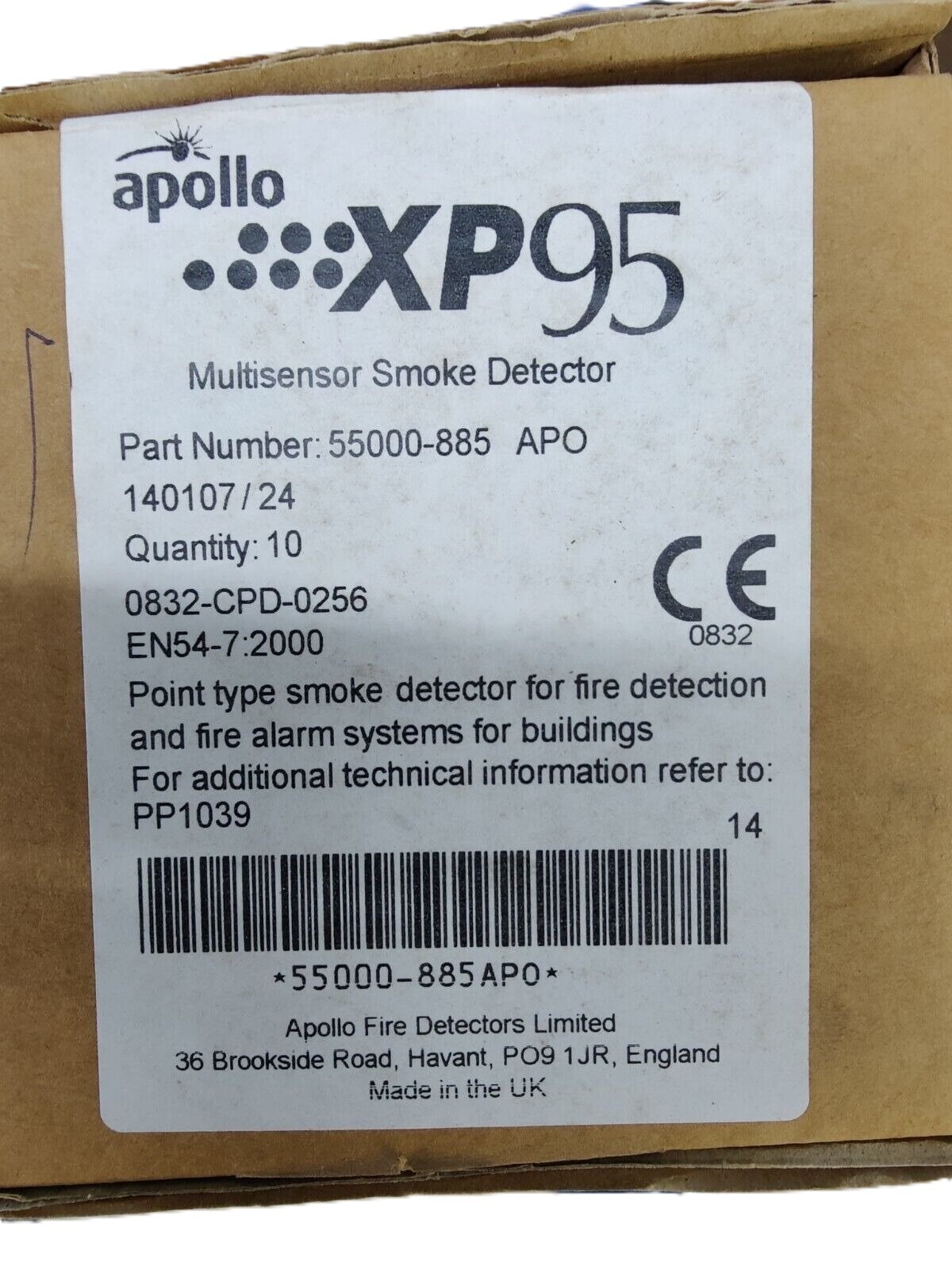APOLLO XP 95 55000 885 APO MULTI SMOKE FIRE DETECTOR SENSOR PACK OF 5