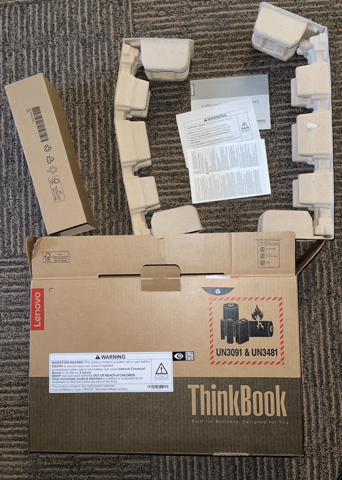 Lenovo ThinkPad T14 OEM EMPTY CARDBOARD BOX FOR SHIPPING w/ INSERTS 14" Box Only