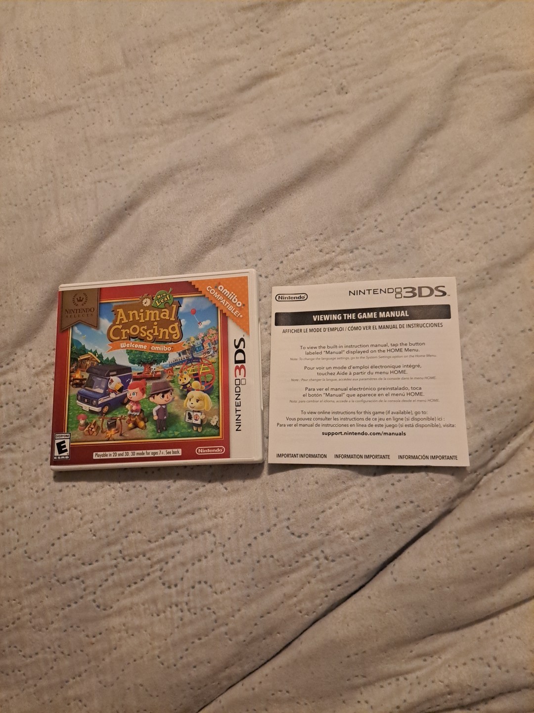 Animal Crossing Welcome Amiibo Nintendo 3DS 2014 CASE & MANUAL ONLY Very Good