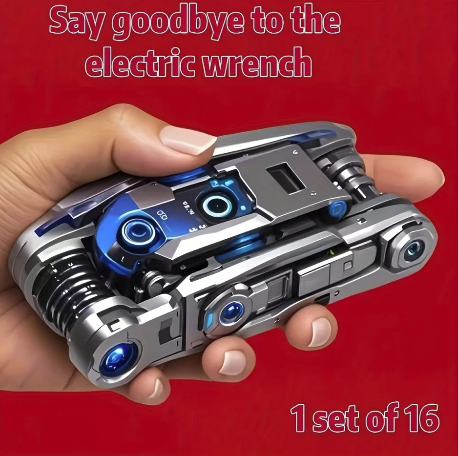 16-in-1 Rotating Socket Wrench Set Universal Multi-Function Repair Tool - NEW