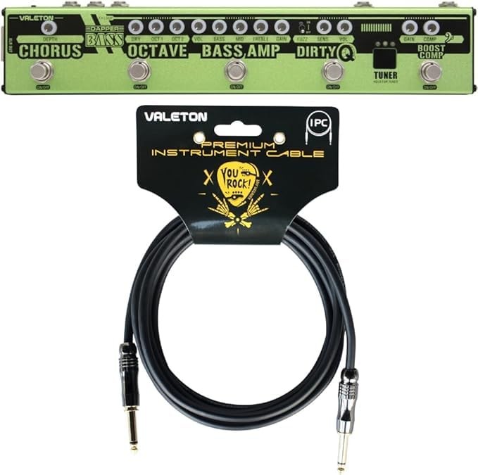 VALETON Dapper Bass + 10 ft Cable Bundle DI Preamp Stage Session Gigging...