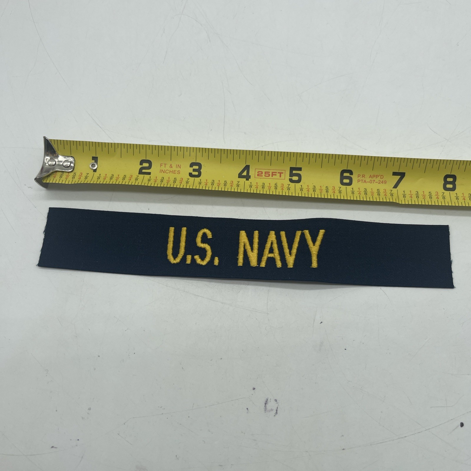 U.S. Military Navy Naval Cuff Patch “U.S. NAVY” Cuff Collar Tab Label Yellow