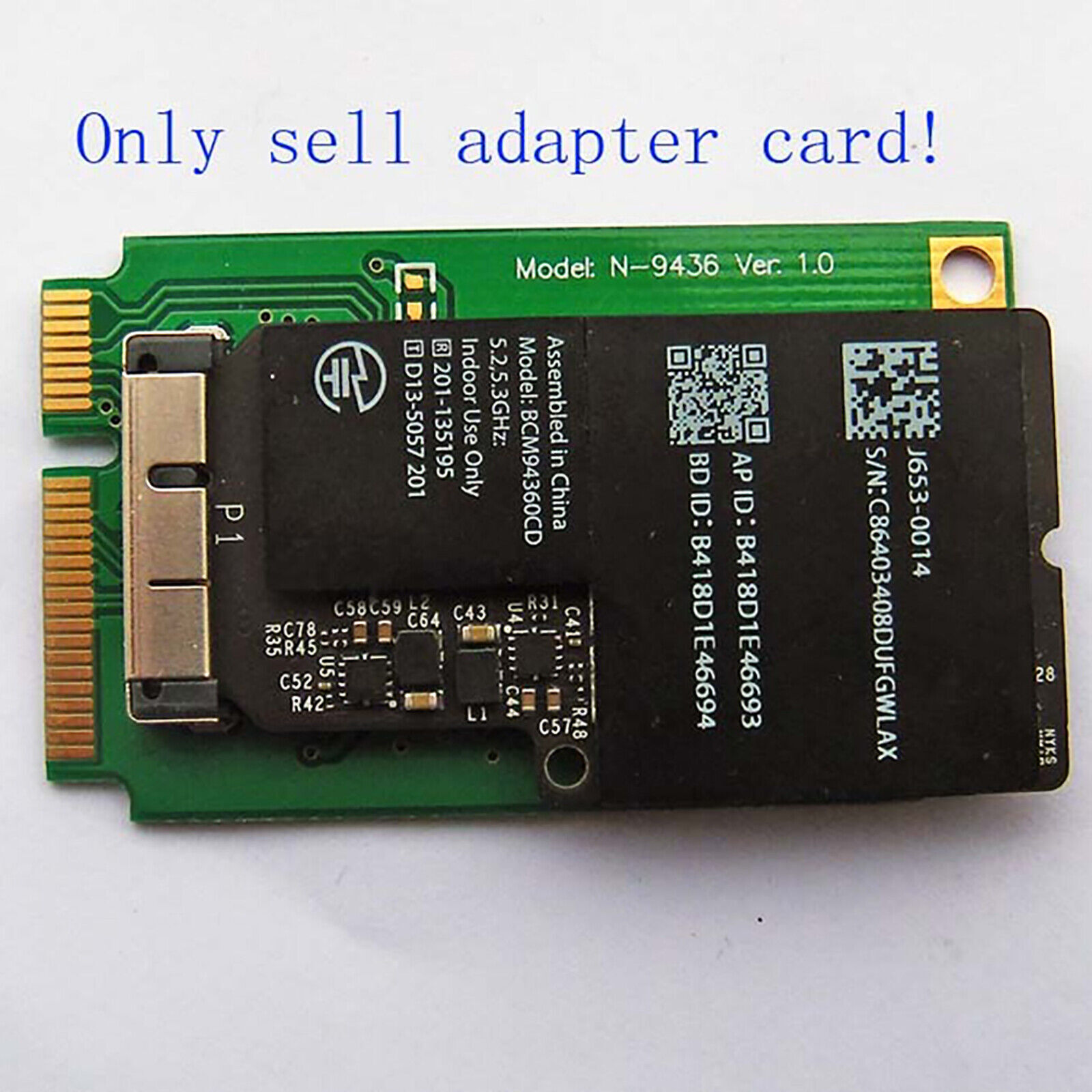 Mini PCI-E Adapter Card Converter for BCM94331CD BCM94331CSAX Wireless Module