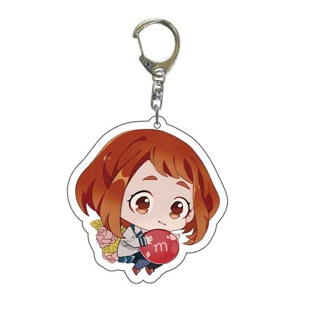 My Hero Academia OCHACO Snack Chibi Anime Acrylic Charm Metal Backpack Keychain