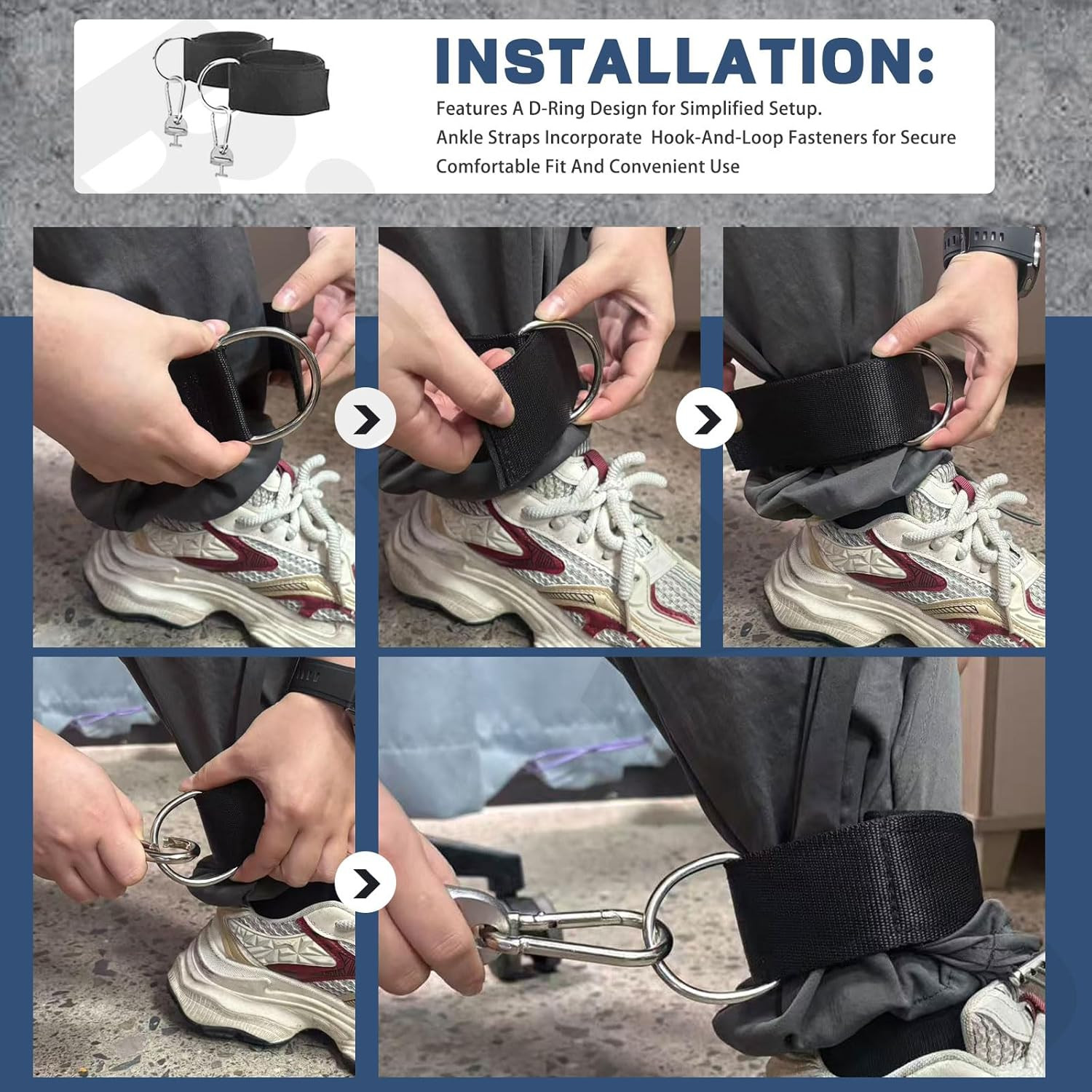 Adjustable Ankle Straps with T Lock Adapter for Tonal Gym Machine