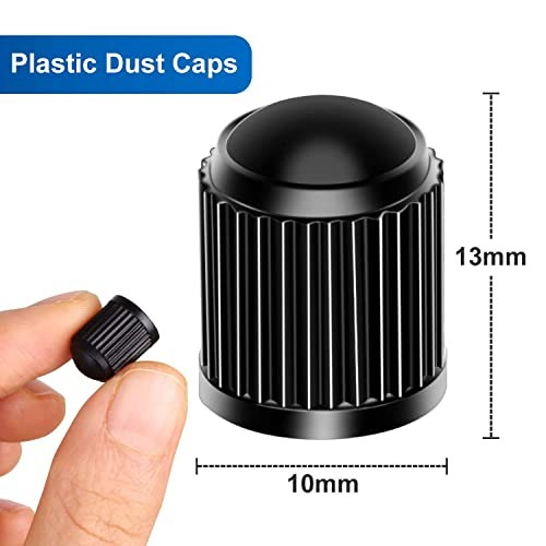 Tire Valve Caps has a Sealing Ring Tire Valve Stem Caps for 15PCS Black