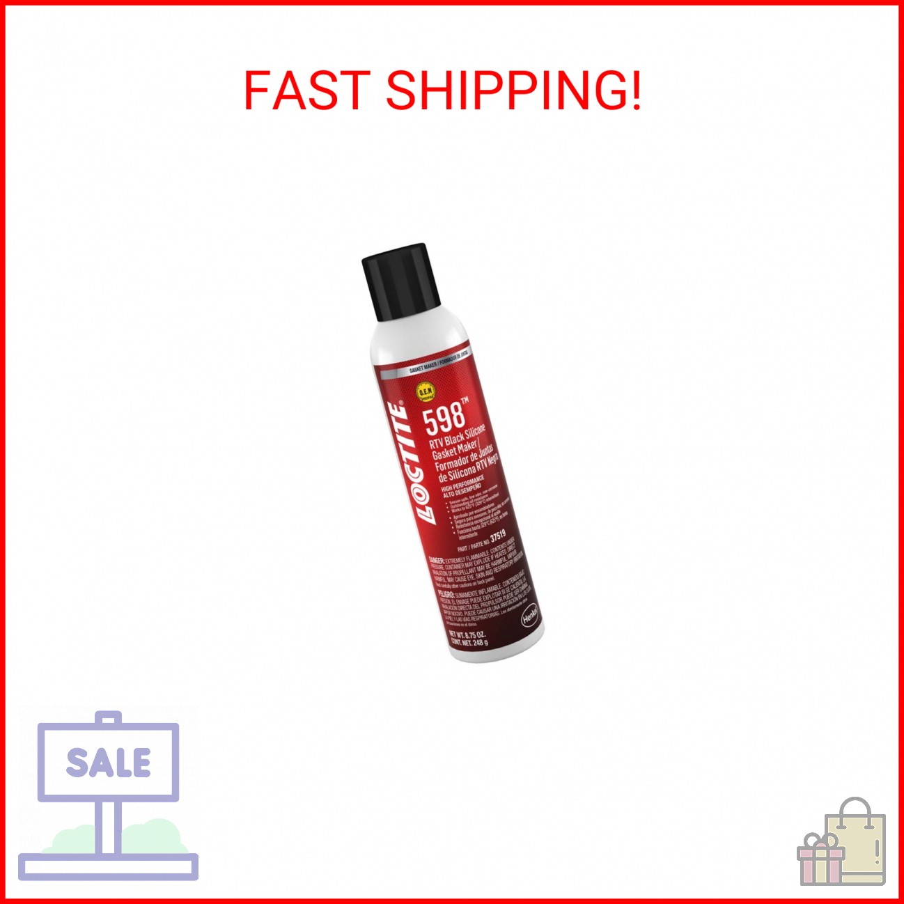 Loctite 37519 598 Black High Performance RTV Silicone