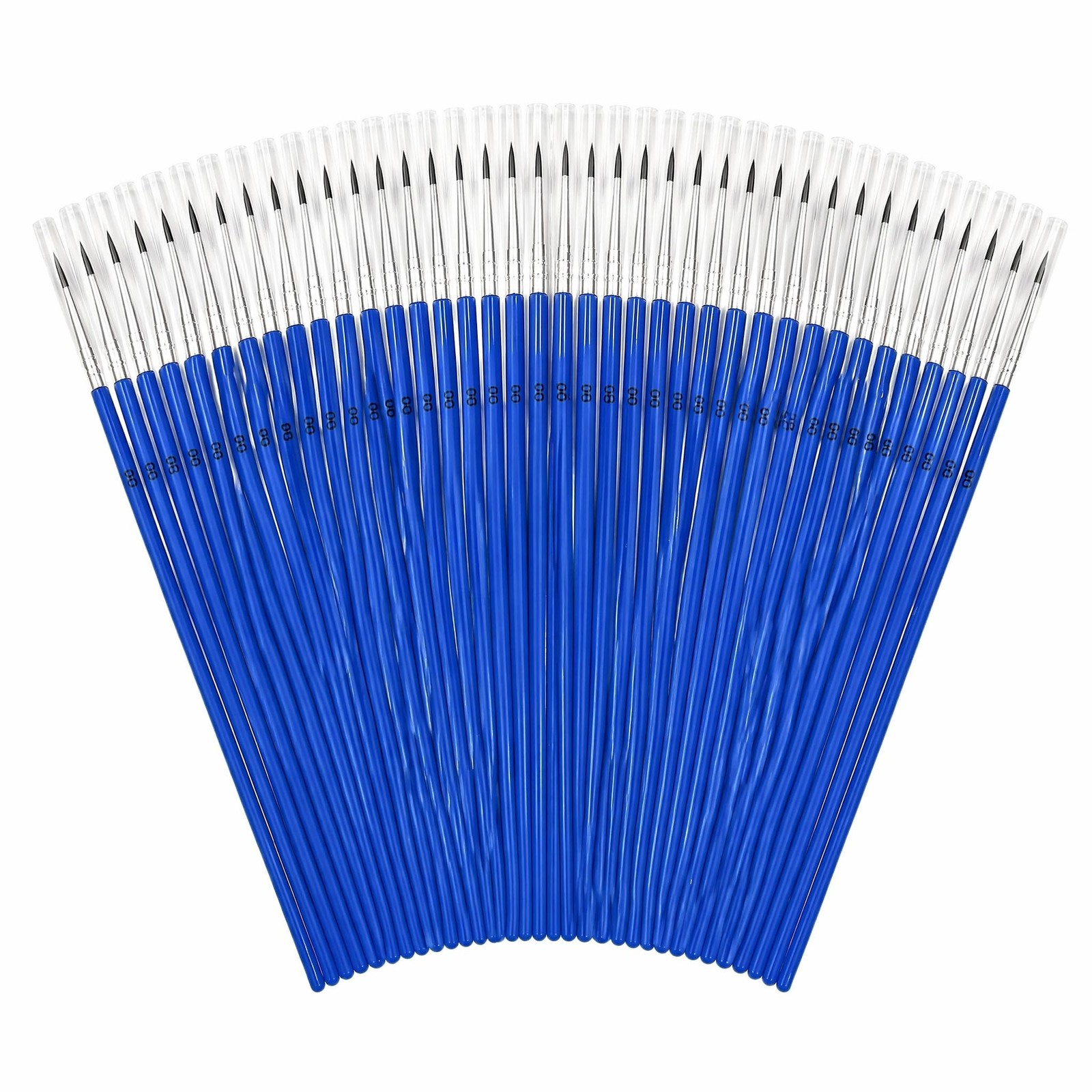 40PCS Mini Detail Paint Brushes Fine Point Blue Wooden Handle #0