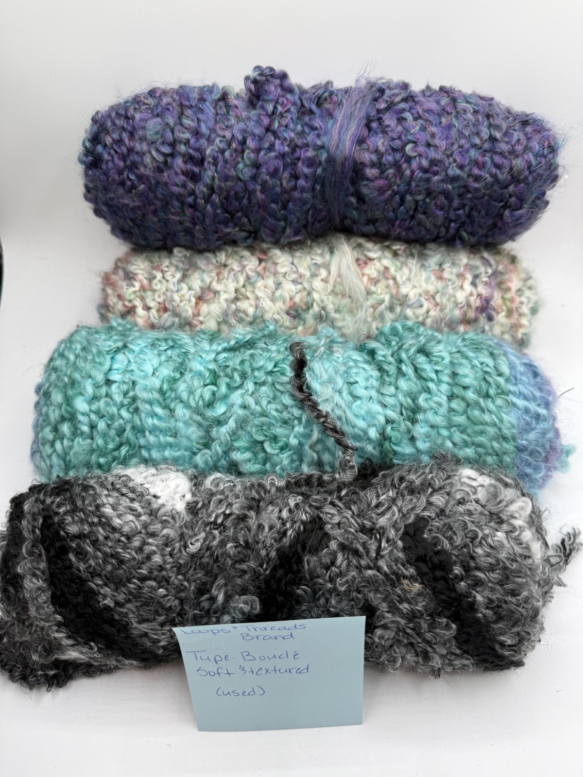 Loops & Threads Tupe Boucle Yarn Soft 3 textured used super soft crochet yarns