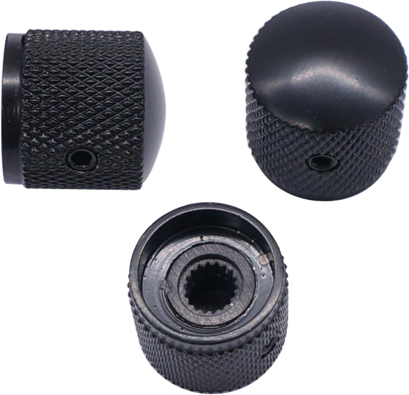 3pcs Black Metal Dome Knobs Electric Guitar Volume Tone Control Knobs Metal ..