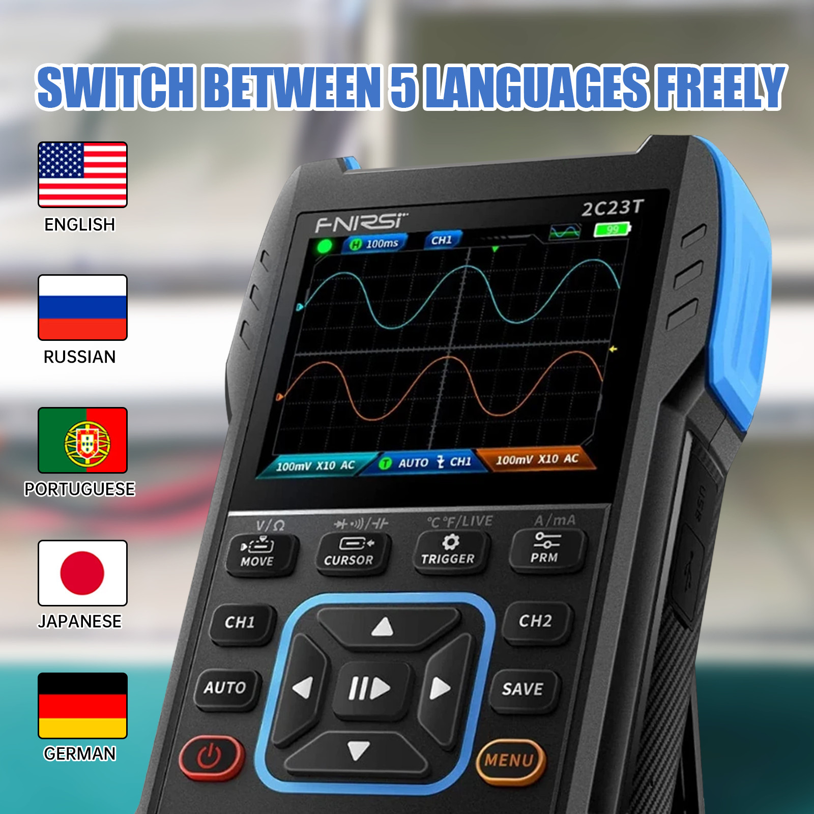 3IN1 Handheld Oscilloscope Digital Display Multimeter Function Signal Generator