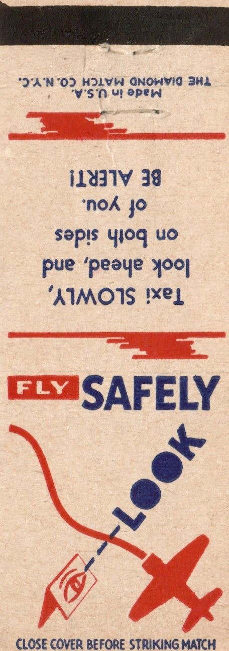 Vintage Matchcover Fly Safely Look