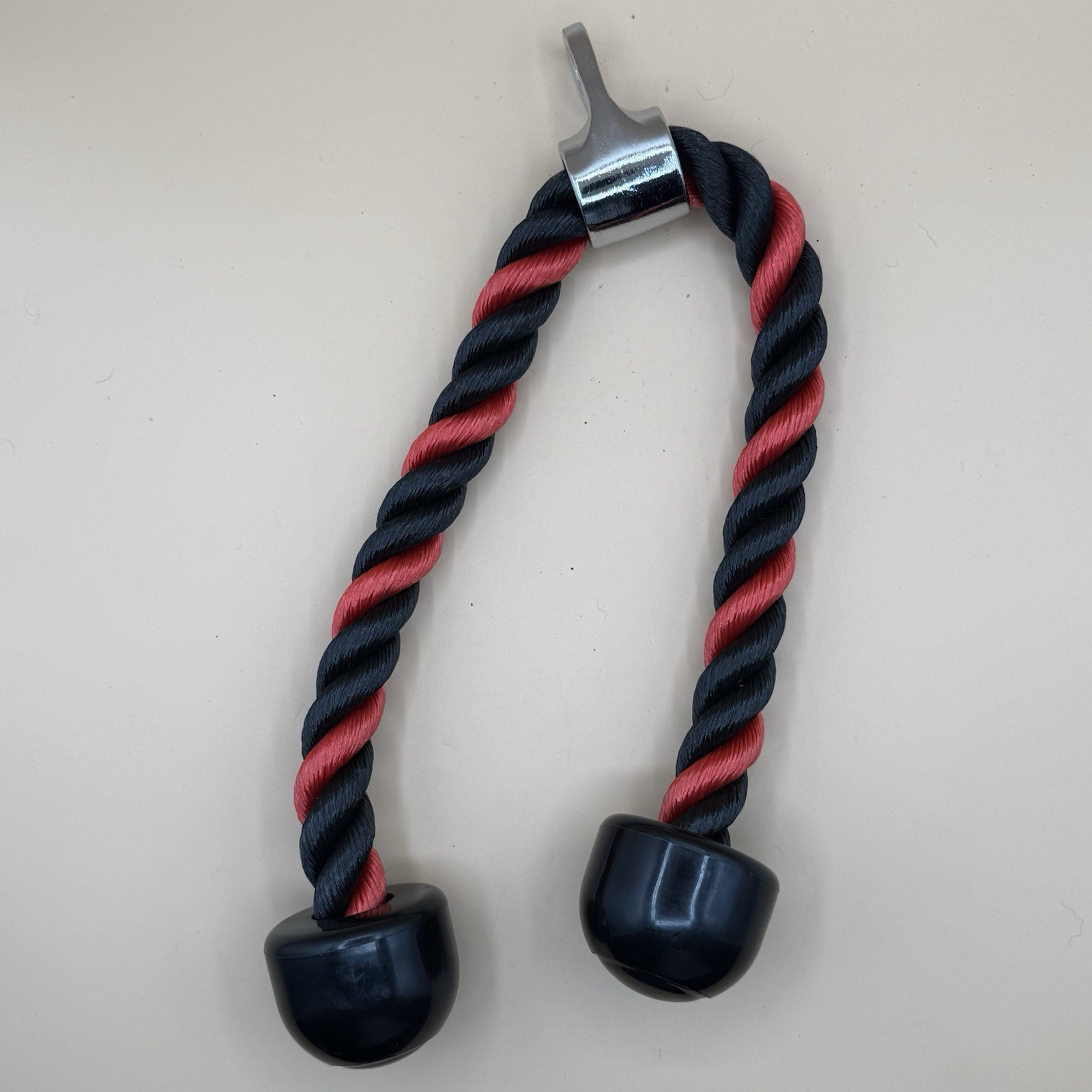 Tricep Rope Cable Machine Attachment Red Black Gym Pulldown Pressdown Handle