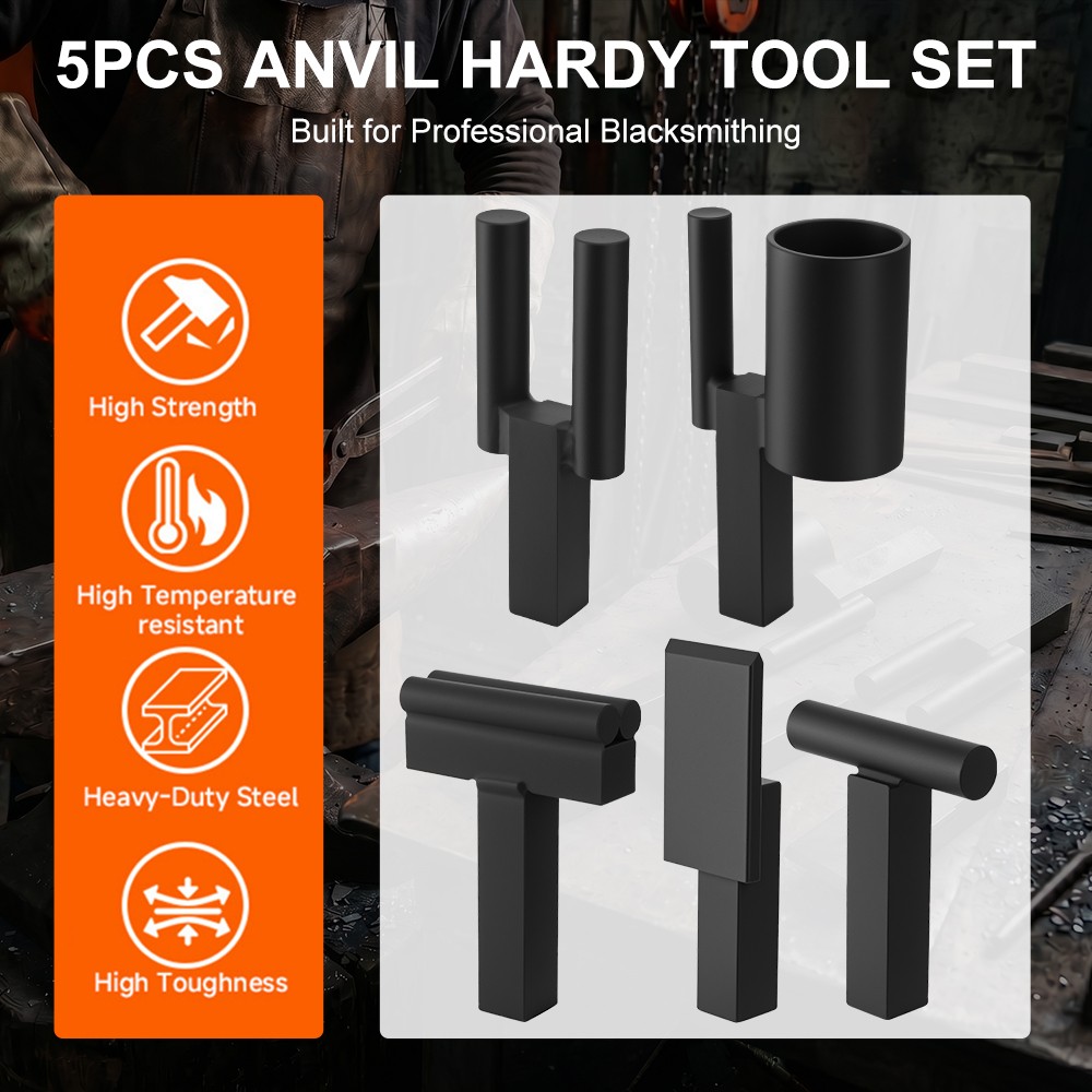 1 inch Blacksmith Anvil Hardy Hole Tools Set Blacksmithing Forge Forging Tool...