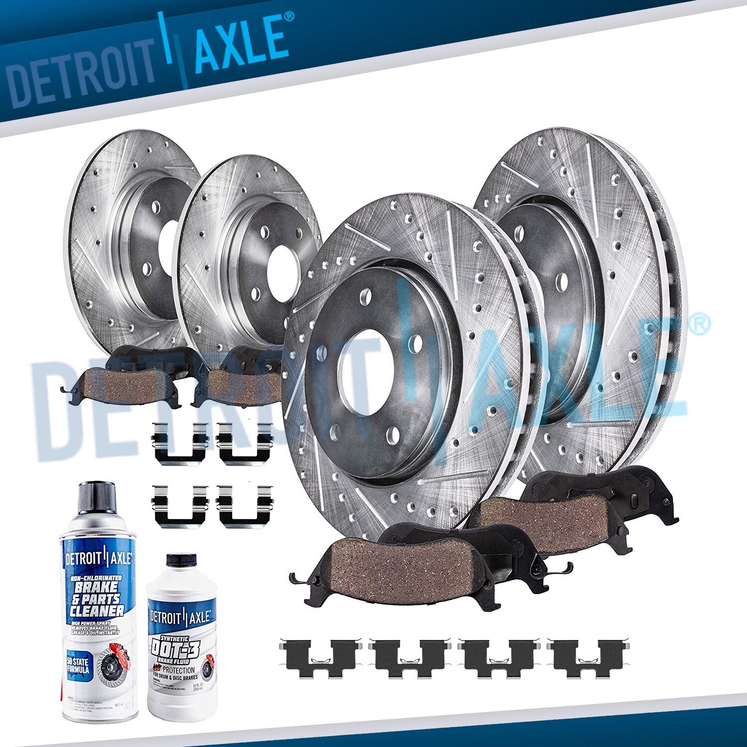 FWD 11.02" Front 10.31" Rear Drilled Rotors Brake Pads for Kia Sportage Tucson