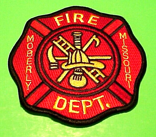MOBERLY  MISSOURI  MO  3 7/8"  FIRE DEPT. PATCH  FREE SHIPPING!!!