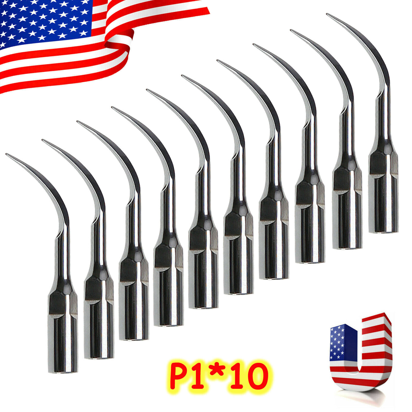 10 Pcs Dental Ultrasonic Scaler Perio Tips P1 Fit Woodpecker EMS Handpiece st