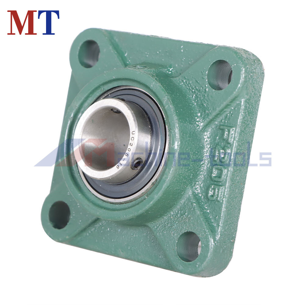 2 Pack UCF205-16 Solid Base Pillow Block Flange Mounted Bearing 1" Bore 4 Bolt