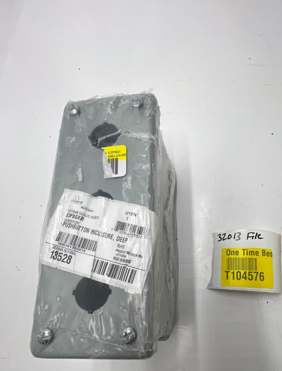 nVent Hoffman E3PBGXM Deep Pushbutton Enclosure Type 12, 3PB x 22.5mm Gray Steel