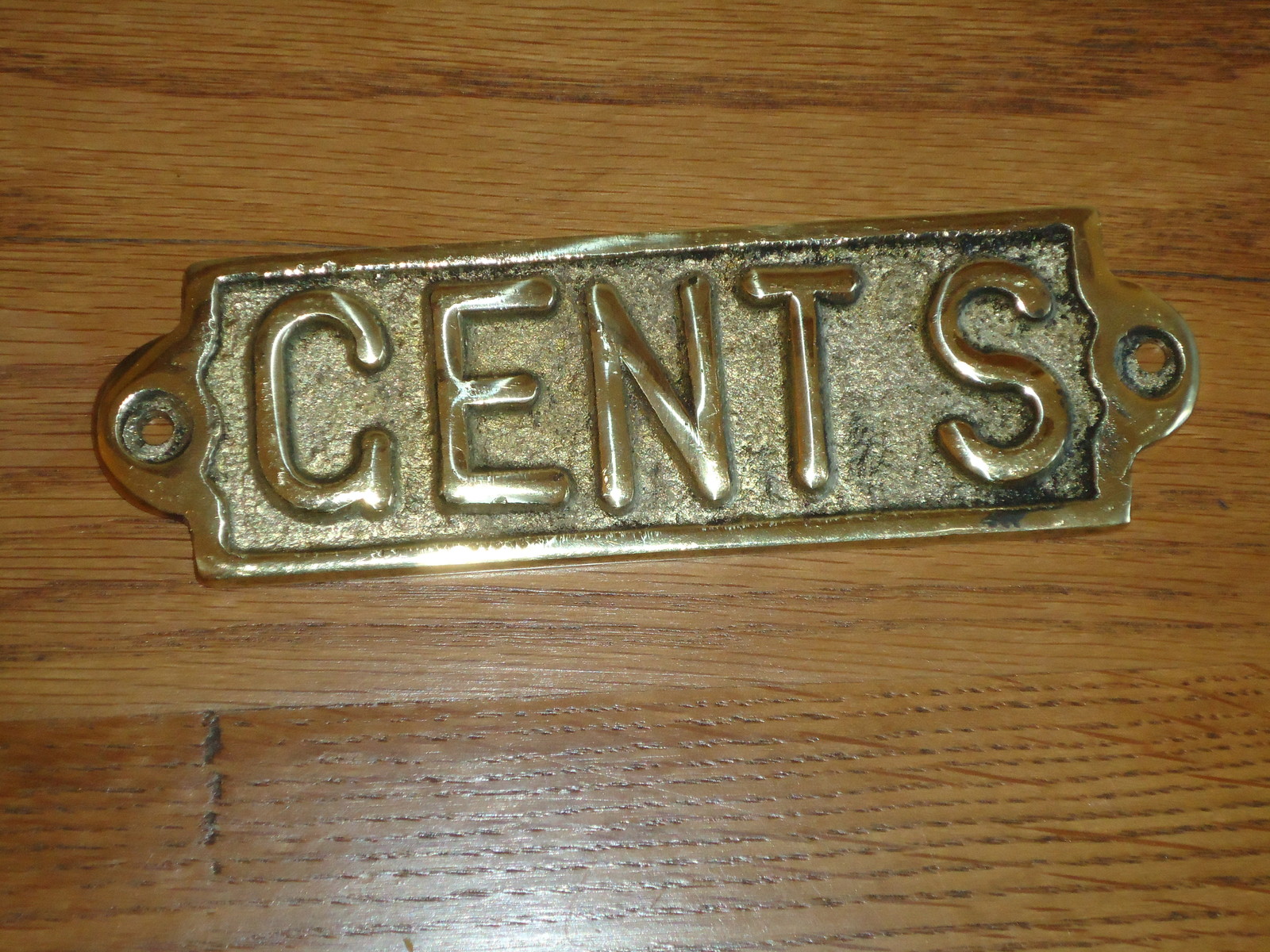 Brass Gents Toilet Sign Hand Casted Door Plaque/Bar/Pub Ladies Wash Room Metal