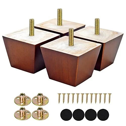 2 Inch Sofa Legs Set Of 4 Wood Furniture Feet For Couch Wooden Replacement Legs