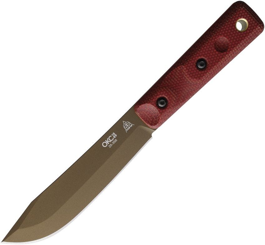 Ontario XL Hunter Fixed Knife 5.5" Full Tang 1095HC Steel Blade Micarta Handle