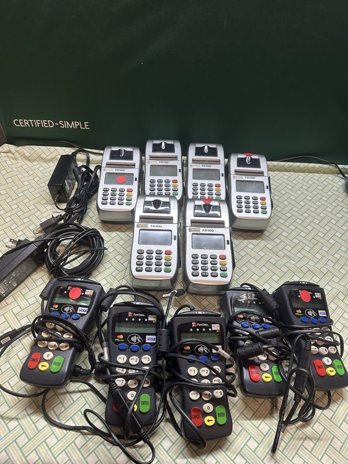 First Data FD100 x6 FD30 x5 Credit Card Terminals Lot Incomplete Untested