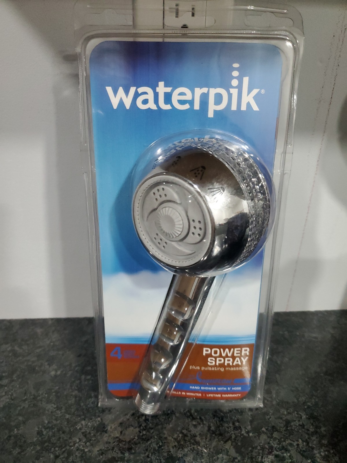 New Original Waterpik Handheld Shower 4 Settings MassageHose Sealed
