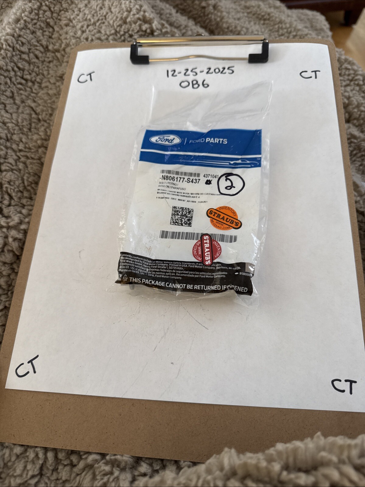 1997-2018 FORD E150 E250 E350 WATER PUMP ASSEMBLY BOLT GENUINE OEM NEW (2) Bolts