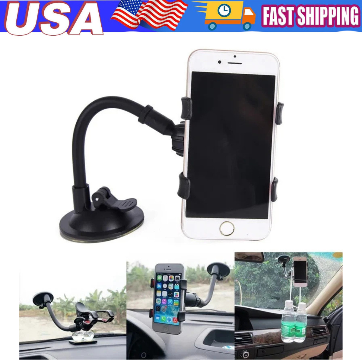 360° Car Windshield Mount Cradle Holder Stand For Mobile Cell Phone GPS iPhone x
