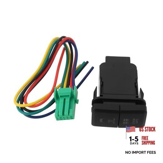 1 Set 12V Car Dual LED Light Bar Blue/Green Push Button Switch with 5Pin