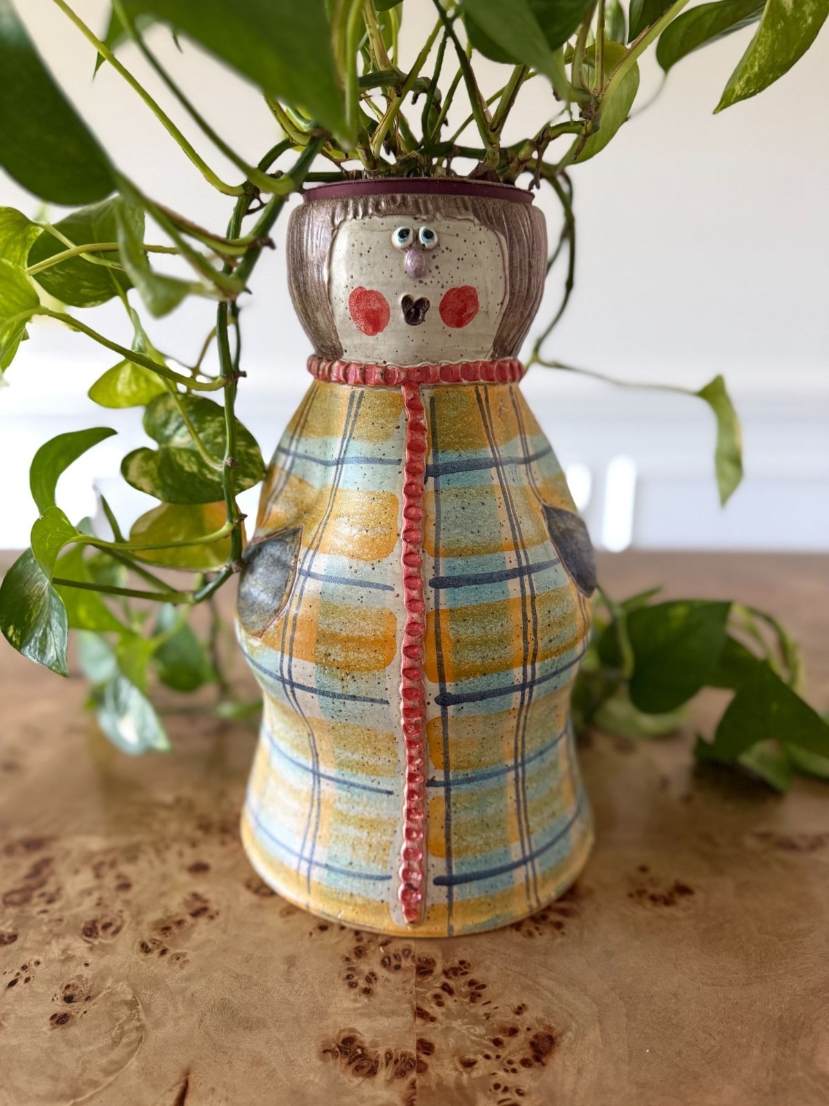 Hand Painted Italian Woman Planter