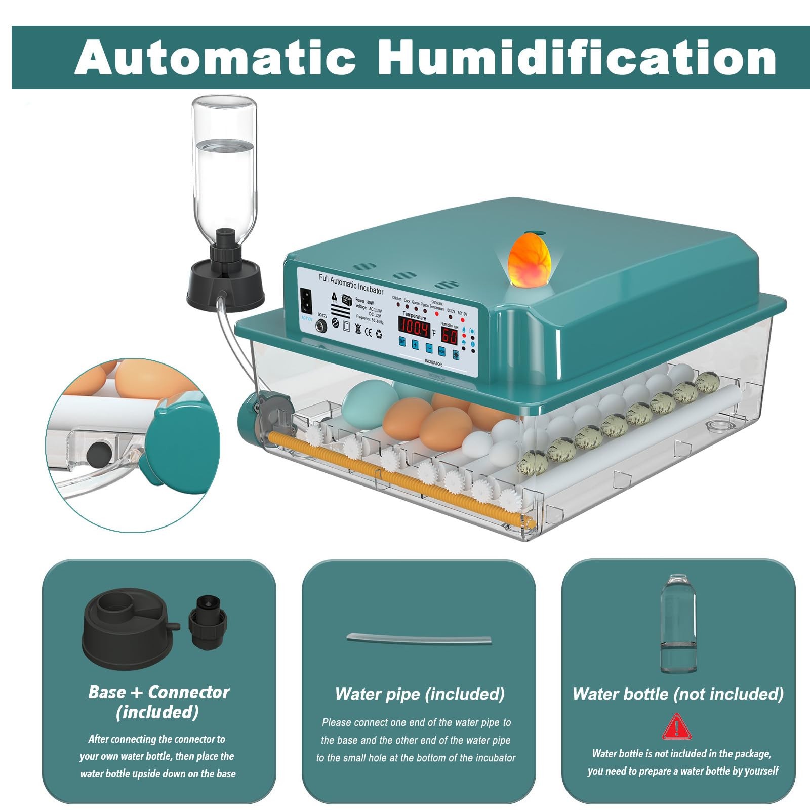 Coinceptus Incubators Hatching 36 Eggs Automatic Egg Turning And Humidity