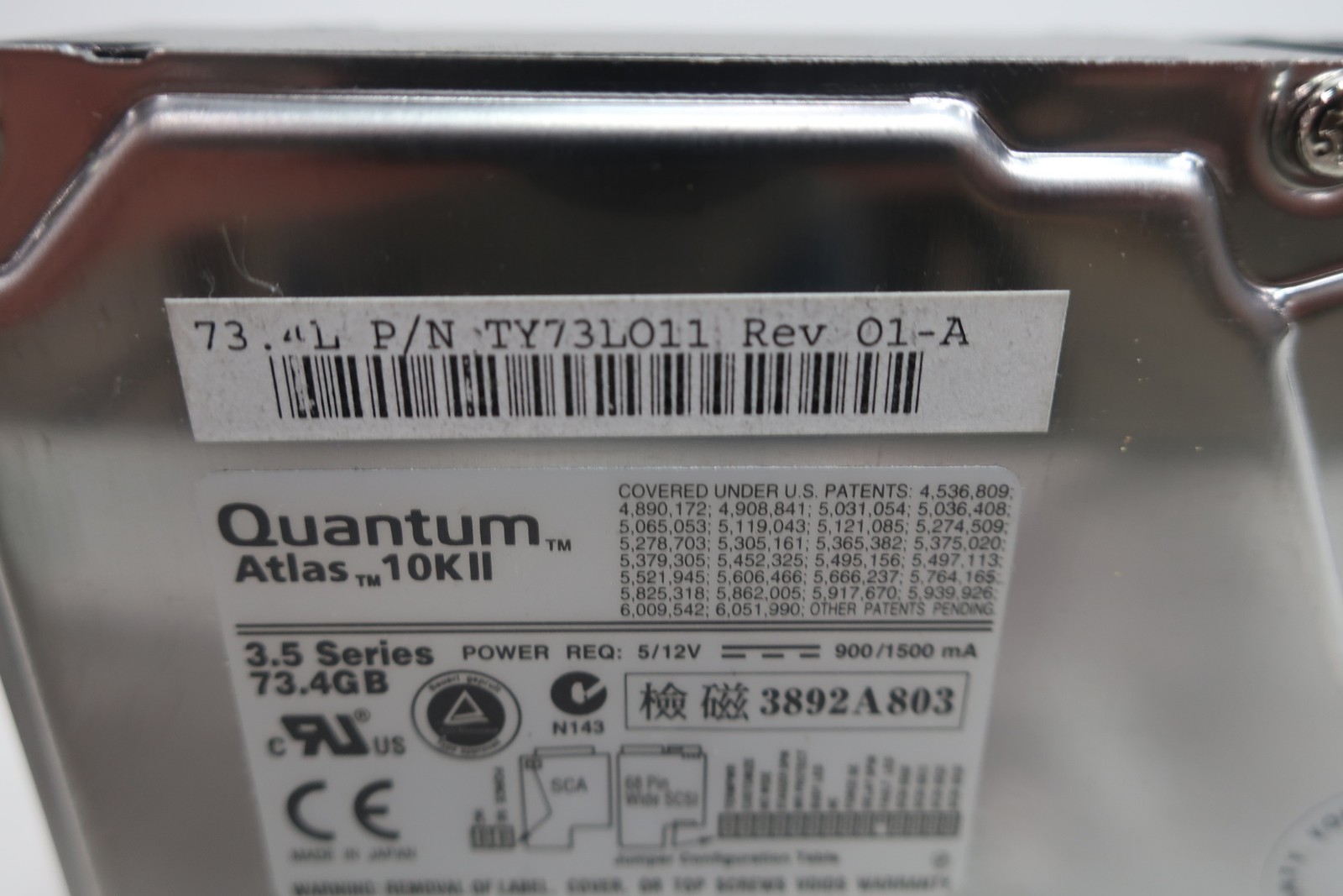 Quantum TY73L011 Hard Disk Drive 73.4gb
