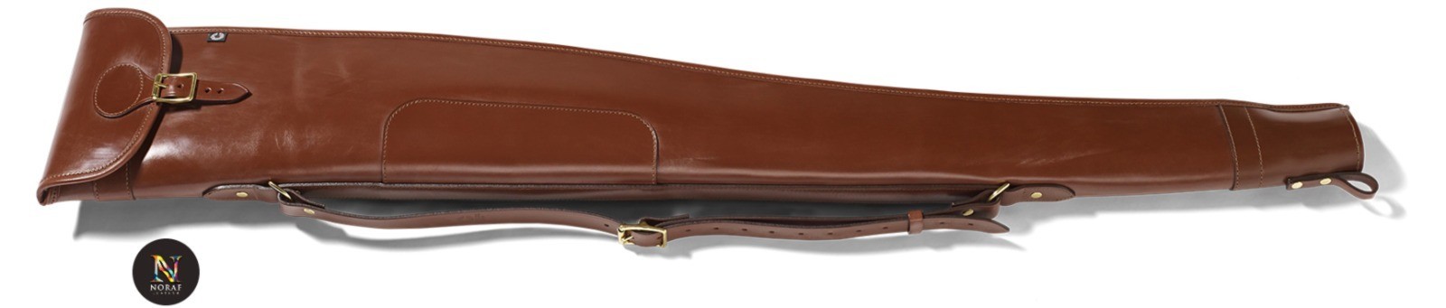 Handmade Leather Gun Case Shotgun pure Leather Rifle Slip Bag Brown waxed