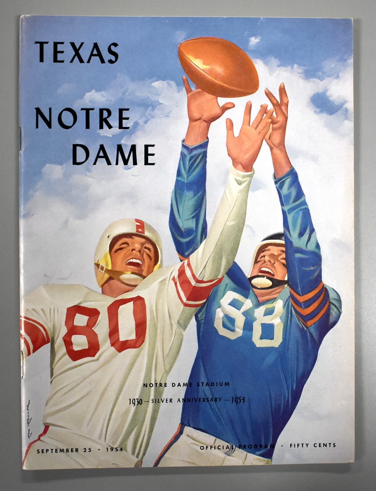 University Of Texas vs Notre Dame September 25th 1954 Official Game Program