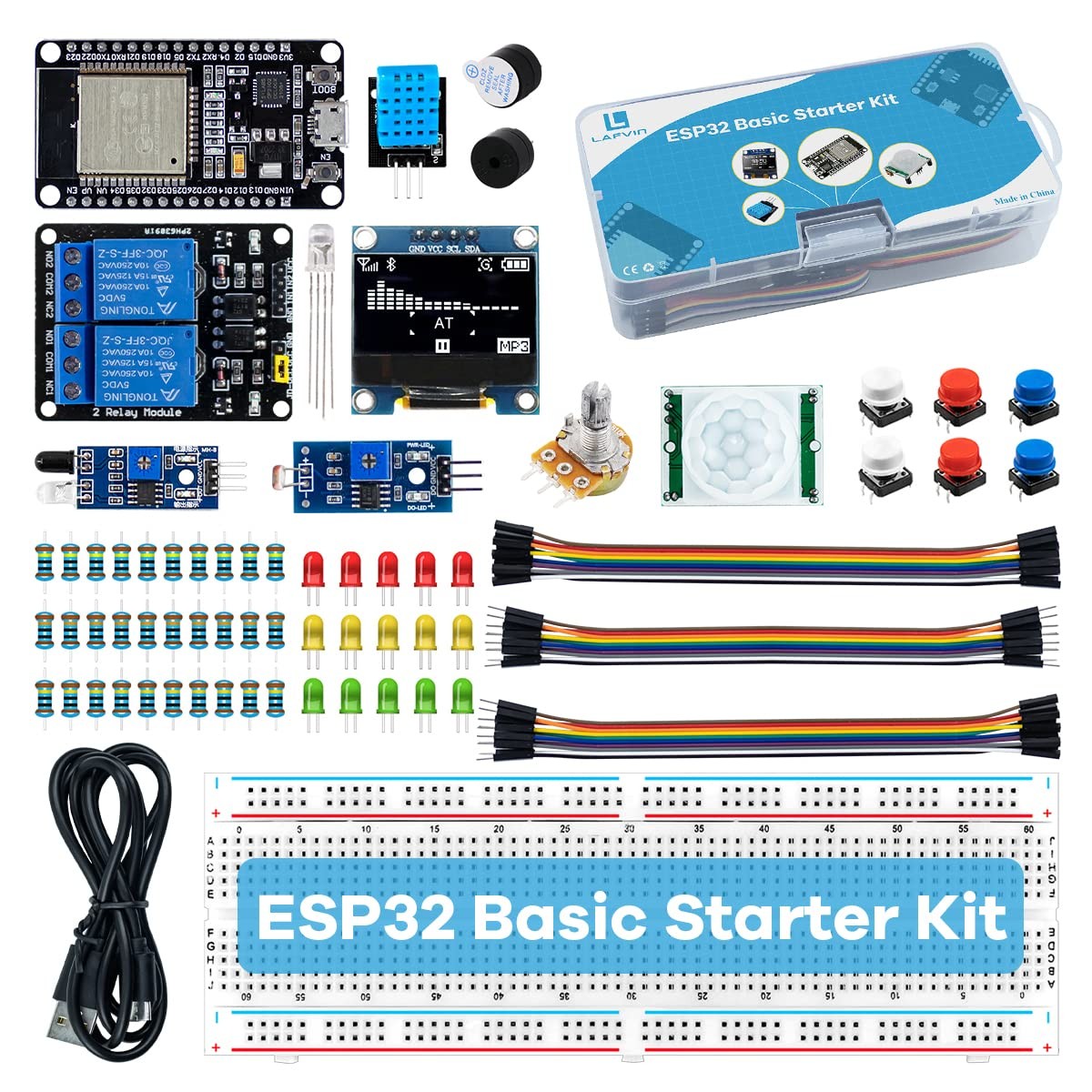 LAFVIN Basic Starter Kit for ESP32 ESP-32S WiFi IoT Development Board with...