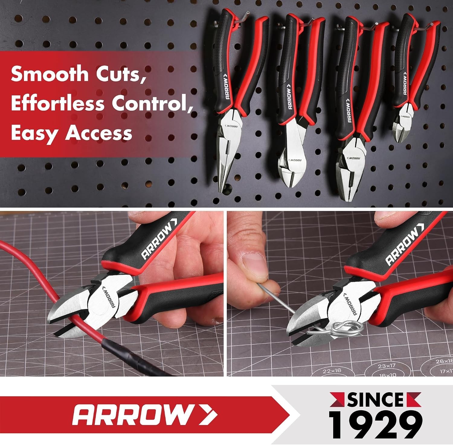 Heavy-Duty 6 Inch High-Leverage Pliers with Soft TPR Handle for Easy Cutting