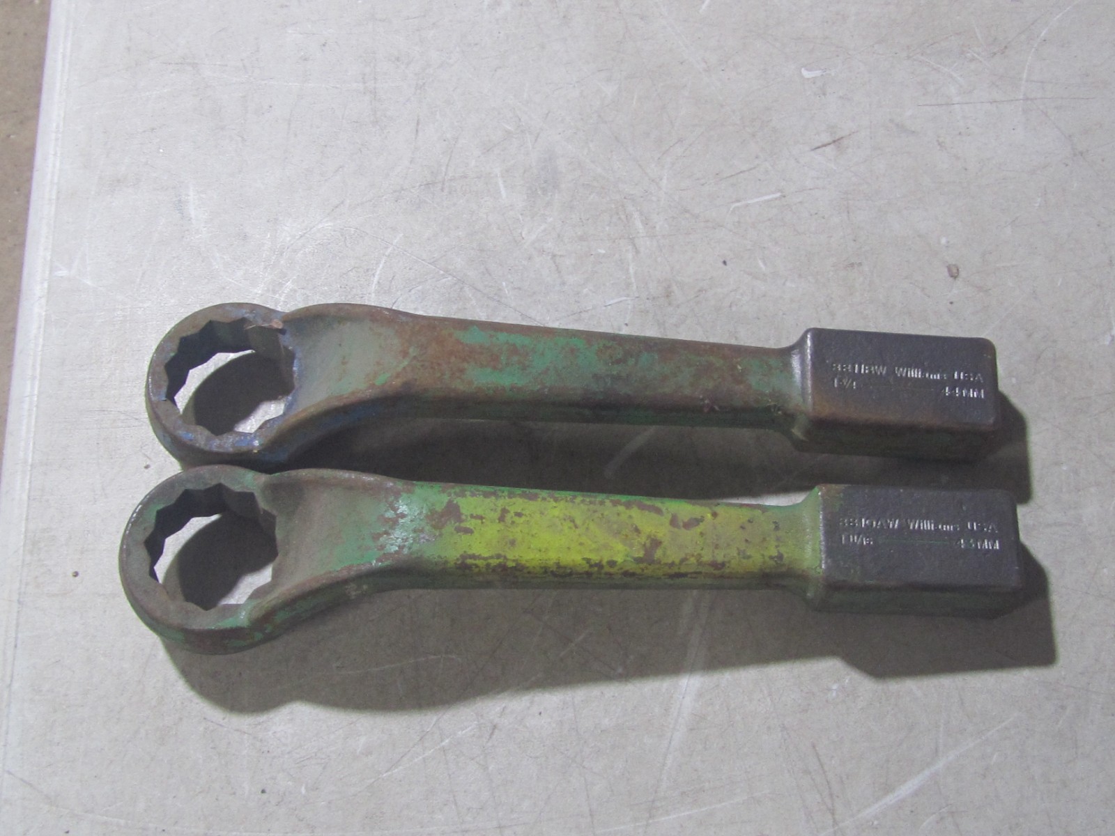 USED WILLIAMS HAMMER STRIKING  1-3/4" & 1-11/16" OFFSET BOX WRENCH 12 POINT
