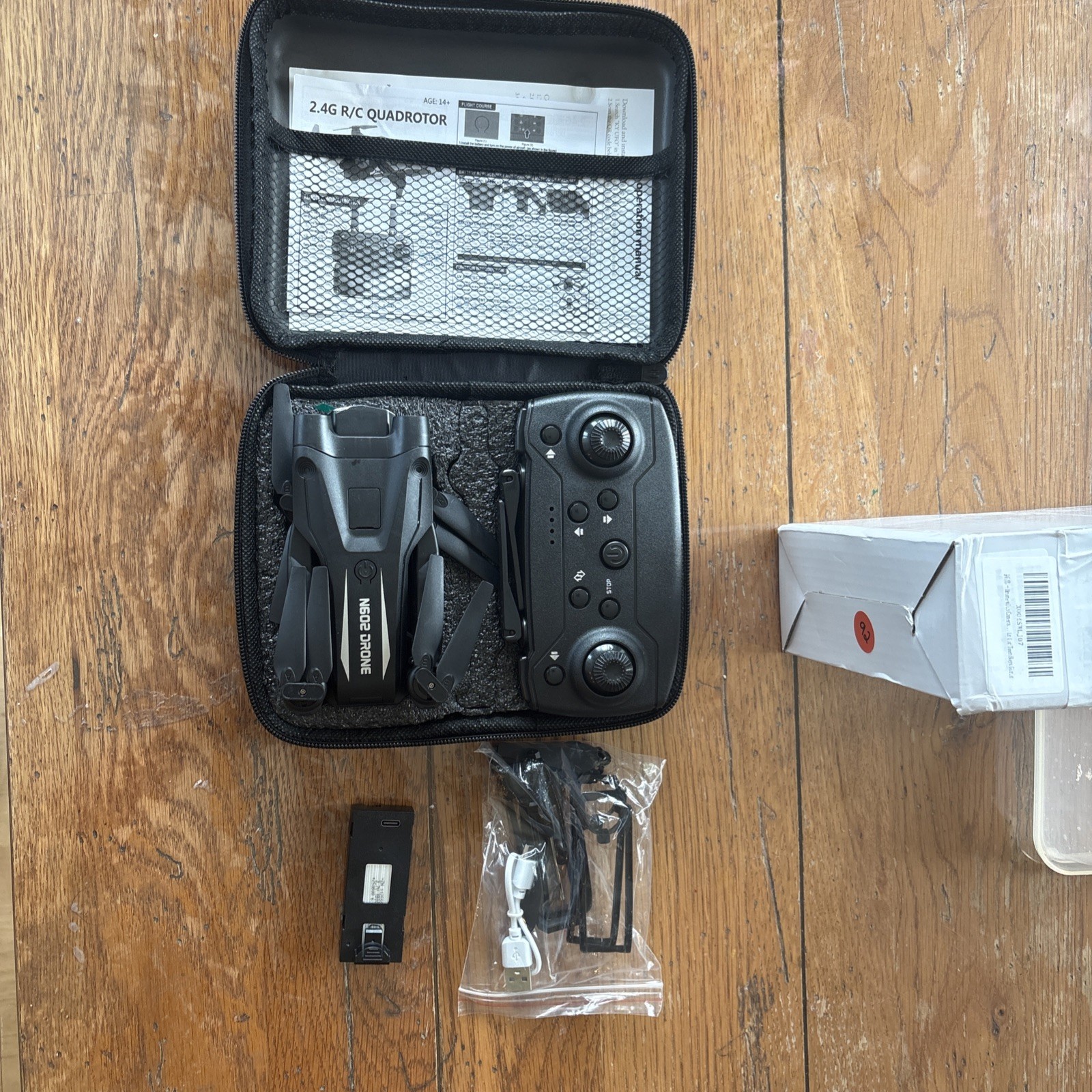 N602 Foldable RC Camera Drone NEW Open Box w/ Remote Case Accessories