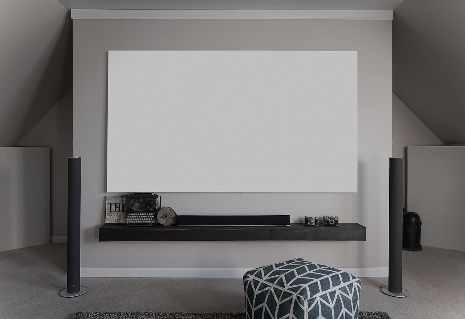 Aeon 115-Inch 4K UHD Fixed Frame Projector Screen Wall Mount Black