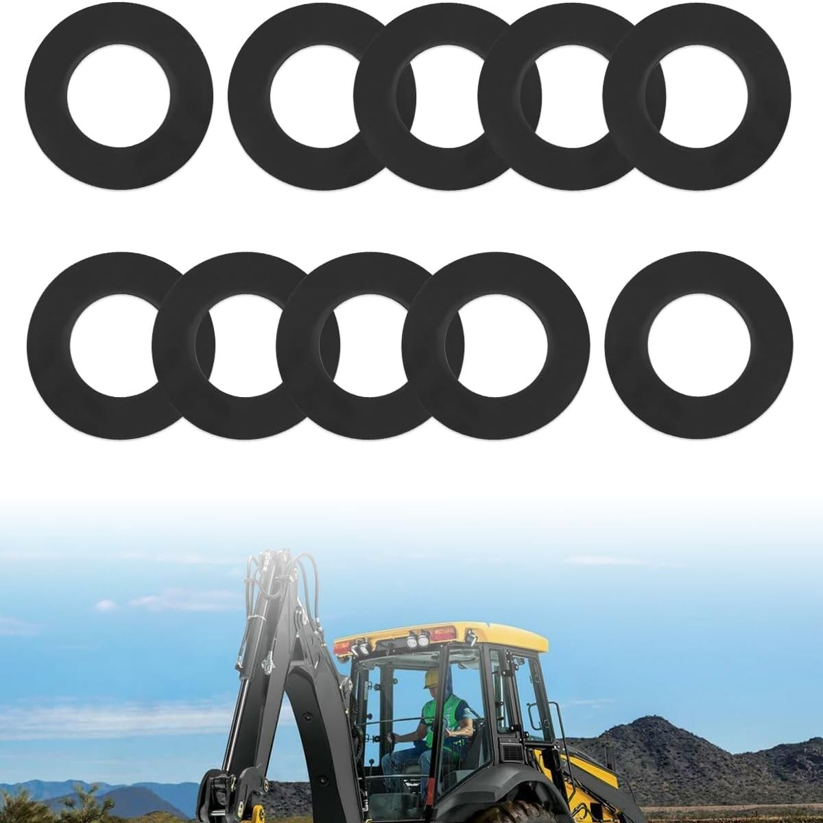 10x 40MM Excavator&Skid Steer Bucket Pin Shims Kit Fits Cat Kubota Deere Komatsu