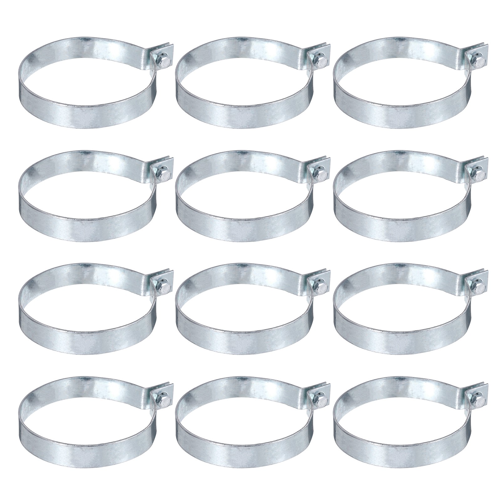 12Pcs Brace Bands, Galvanized Steel Chain Link Fence Bands for 4-21/64" Pipe