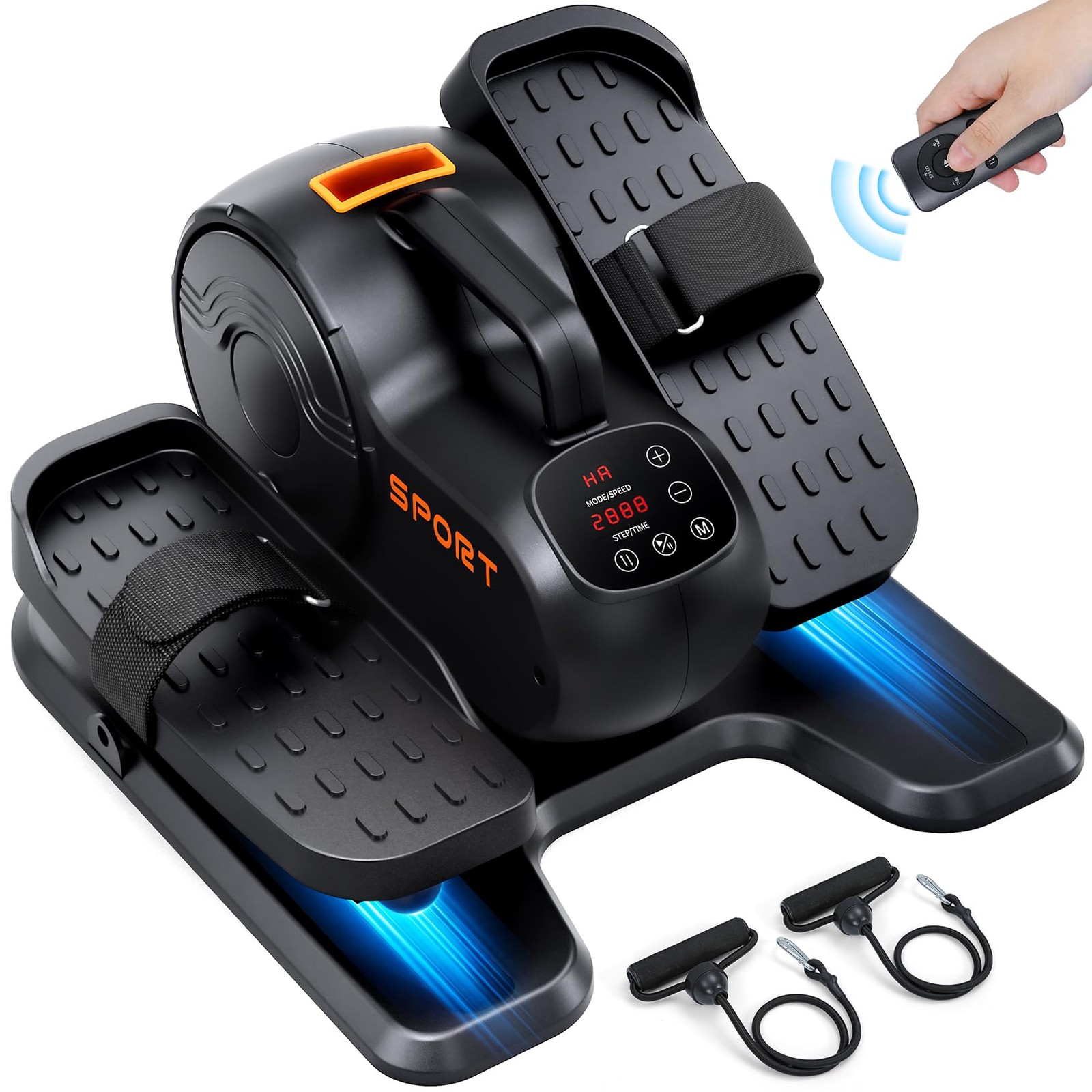 Under Desk Elliptical Machine, 3-in-1 Electric Seated Pedal Exerciser, Portab...